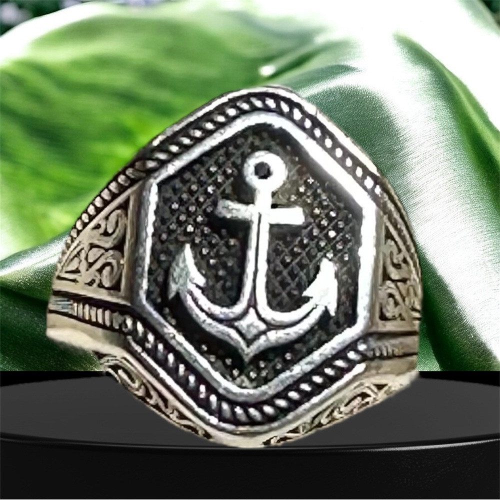 Solid 925 Ssilver Anchor Ring - image 3